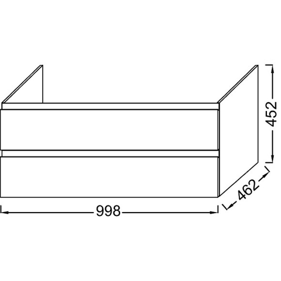 Тумба под раковину Jacob Delafon Madeleine 100 EB1318-J53 подвесная Черная матовая