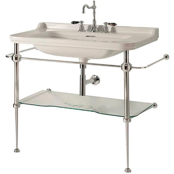 Раковина Kerasan Waldorf 120 4144K1bi/cr*3 Белая Раковина Kerasan Waldorf 120 4144K1bi/cr*3 Белая