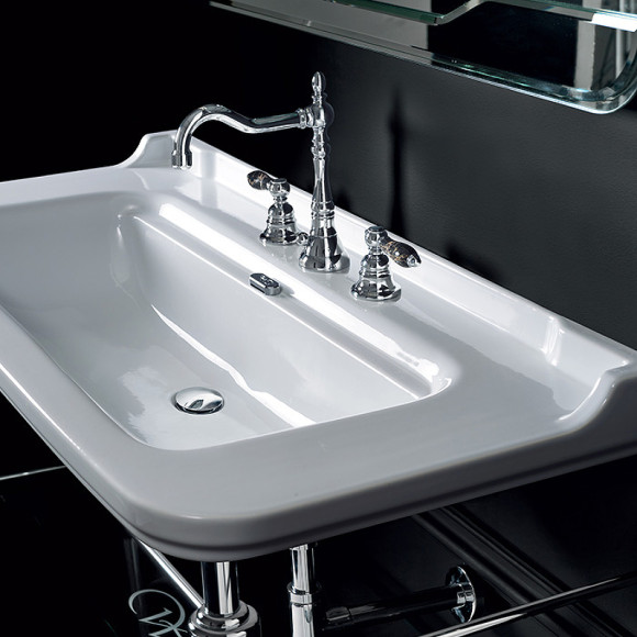 Раковина Kerasan Waldorf 120 4144K1bi/cr*3 Белая Раковина Kerasan Waldorf 120 4144K1bi/cr*3 Белая