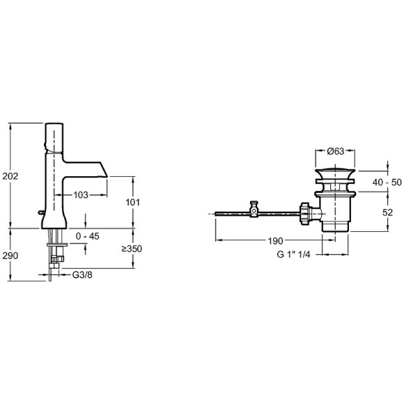 Смеситель для раковины Jacob Delafon Toobi E8959-CP Хром Смеситель для раковины Jacob Delafon Toobi E8959-CP Хром