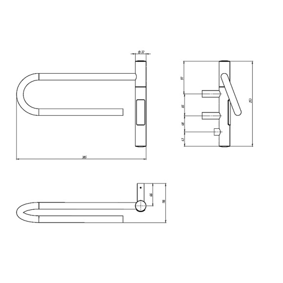 Электрический полотенцесушитель Vincea 39х25 VTD-1P1BE Черный матовый