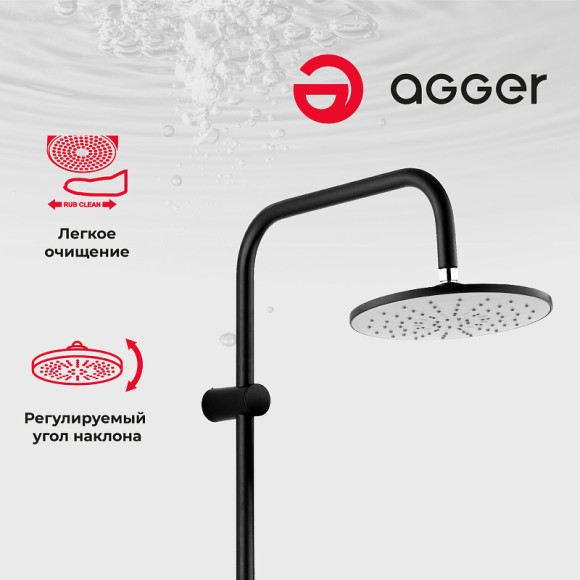 Душевая система Agger A0293544 Черная