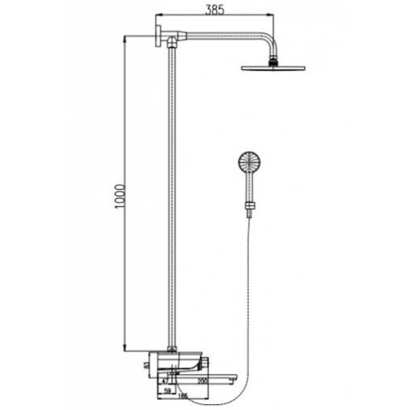 Душевая система Rav Slezak Murray MU253.5/4KB Хром Душевая система Rav Slezak Murray MU253.5/4KB Хром