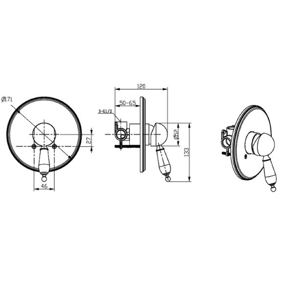 Смеситель для душа Boheme Tradizionale Chromo 265-BLC Хром