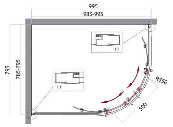Душевой уголок BelBagno Uno 100х80 UNO-195-RH-2-100/80-C-Cr профиль Хром стекло прозрачное Душевой уголок BelBagno Uno 100х80 UNO-195-RH-2-100/80-C-Cr профиль Хром стекло прозрачное