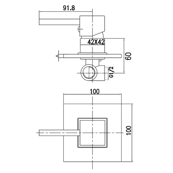 Смеситель для душа Kaiser Quadris 25017 Хром