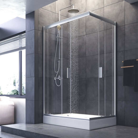 Душевой уголок AM.PM Gem 120x80 W90G-404-120280-MT профиль Хром матовый стекло прозрачное Душевой уголок AM.PM Gem 120x80 W90G-404-120280-MT профиль Хром матовый стекло прозрачное