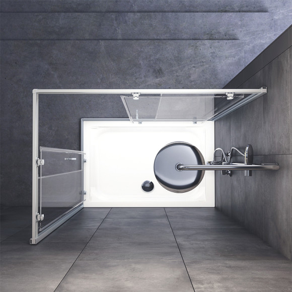 Душевой уголок AM.PM Gem 120x80 W90G-404-120280-MT профиль Хром матовый стекло прозрачное Душевой уголок AM.PM Gem 120x80 W90G-404-120280-MT профиль Хром матовый стекло прозрачное