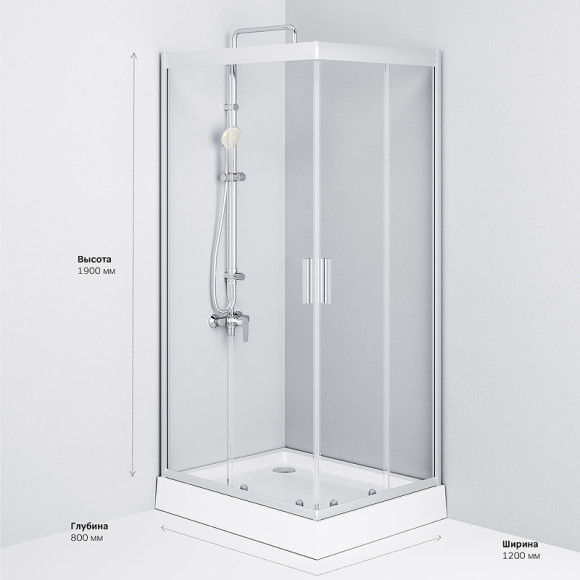Душевой уголок AM.PM Gem 120x80 W90G-404-120280-MT профиль Хром матовый стекло прозрачное Душевой уголок AM.PM Gem 120x80 W90G-404-120280-MT профиль Хром матовый стекло прозрачное