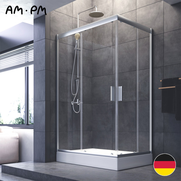 Душевой уголок AM.PM Gem 120x80 W90G-404-120280-MT профиль Хром матовый стекло прозрачное Душевой уголок AM.PM Gem 120x80 W90G-404-120280-MT профиль Хром матовый стекло прозрачное