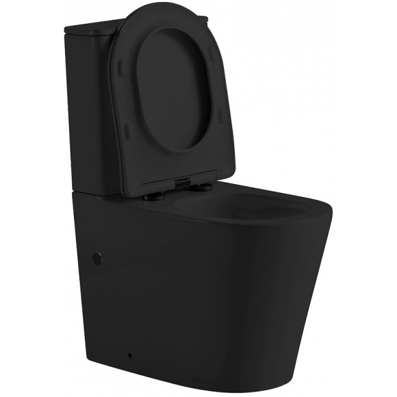 Унитаз компакт Abber Bequem AC1112TMB Черный матовый с бачком и сиденьем Микролифт Унитаз компакт Abber Bequem AC1112TMB Черный матовый с бачком и сиденьем Микролифт