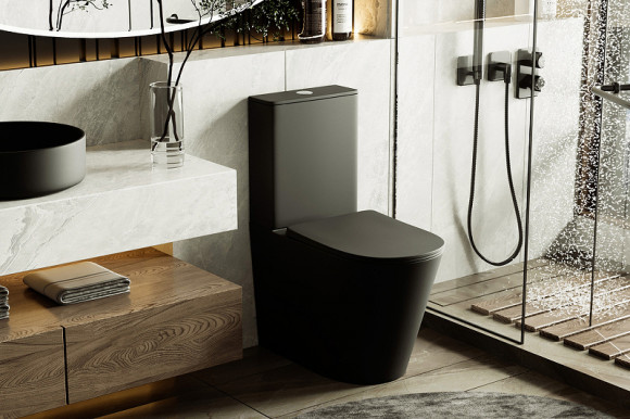 Унитаз компакт Abber Bequem AC1112TMB Черный матовый с бачком и сиденьем Микролифт Унитаз компакт Abber Bequem AC1112TMB Черный матовый с бачком и сиденьем Микролифт