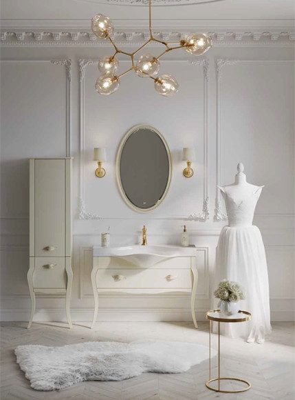 Тумба под раковину Clarberg Borgia 115 BOR0111BG Слоновая кость Патина золото