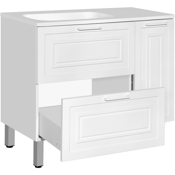 Тумба под раковину Style Line Альба 90 L Люкс Plus ЛС-000010052 Белая Тумба под раковину Style Line Альба 90 L Люкс Plus ЛС-000010052 Белая