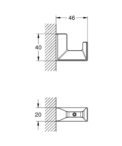 Крючок Grohe Selection Cube 40782000 Хром Крючок Grohe Selection Cube 40782000 Хром