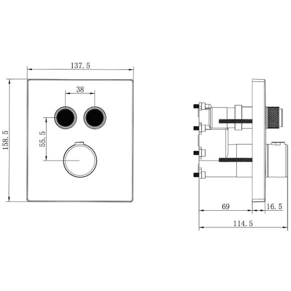 Смеситель для душа Vincea VSCV-321T-MCH с термостатом Хром Смеситель для душа Vincea VSCV-321T-MCH с термостатом Хром