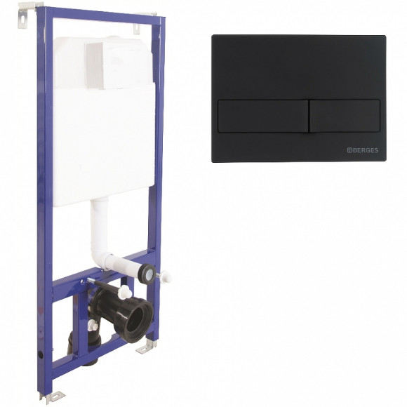 Комплект унитаза BelBagno Amanda BB051CHR+BB051SC с инсталляцией Berges Novum L5 040215 с сиденьем Микролифт и Черной матовой клавишей смыва Комплект унитаза BelBagno Amanda BB051CHR+BB051SC с инсталляцией Berges Novum L5 040215 с сиденьем Микролифт и Черной матовой клавишей смыва