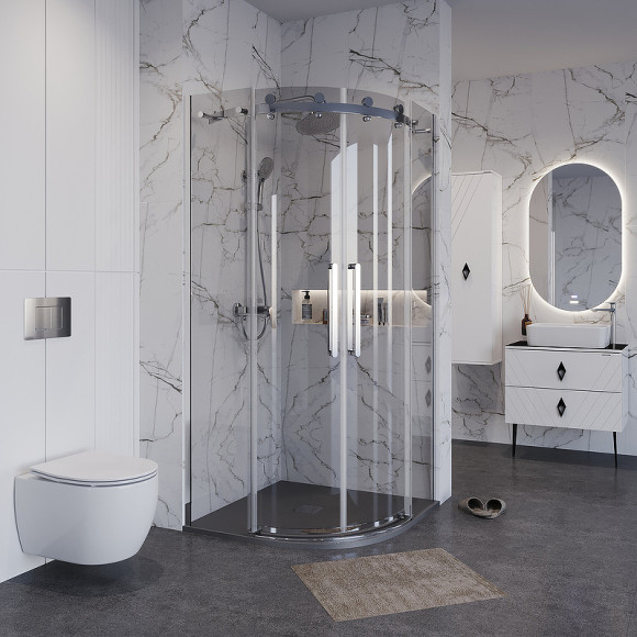 Душевой уголок Grossman Classic 100х100 301.K33.04.1010.10.00 профиль Хром стекло прозрачное