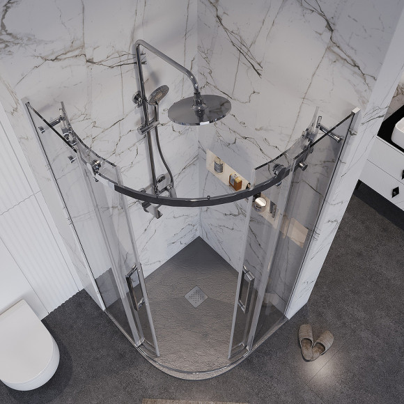 Душевой уголок Grossman Classic 100х100 301.K33.04.1010.10.00 профиль Хром стекло прозрачное