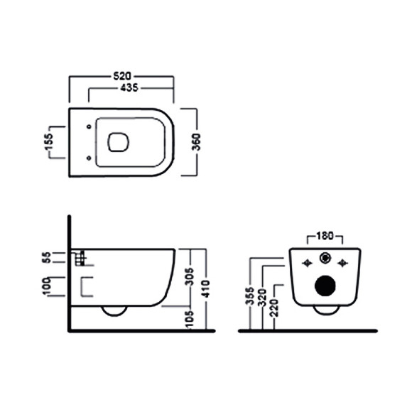 Унитаз Hatria Bianca Y3AK01 подвесной без сиденья Унитаз Hatria Bianca Y3AK01 подвесной без сиденья