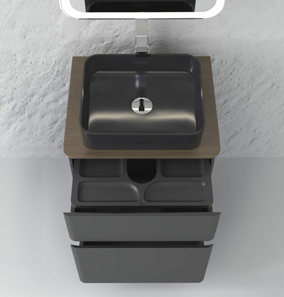 Тумба под раковину Raval Morelle 60 Mrl.01.60/N/A-T/RL Антрацит Трюфель