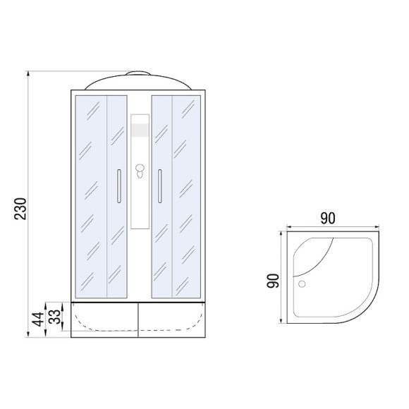 Душевая кабина River Desna XL 90x90 TH 10000006150 с поддоном Душевая кабина River Desna XL 90x90 TH 10000006150 с поддоном
