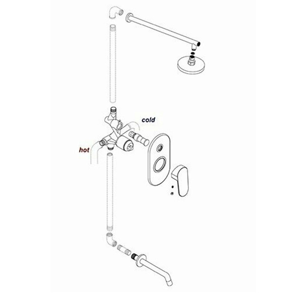 Смеситель для душа WasserKRAFT Wern 4241 Хром матовый