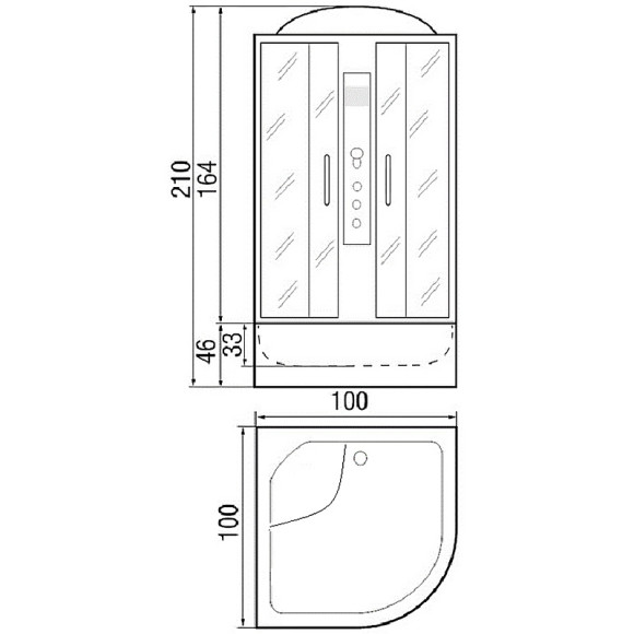 Душевая кабина River Dunay 100x100 МТ 10000001455 с поддоном Душевая кабина River Dunay 100x100 МТ 10000001455 с поддоном