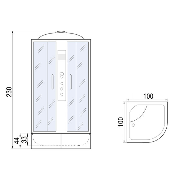 Душевая кабина River Dunay XL 100x100 MT 10000006195 с поддоном Душевая кабина River Dunay XL 100x100 MT 10000006195 с поддоном