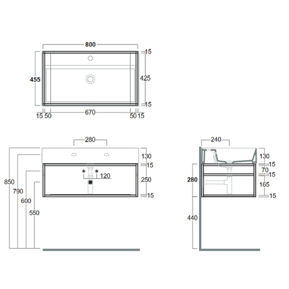 Консоль под раковину Simas Agile 80 AGSS81 Черная матовая Консоль под раковину Simas Agile 80 AGSS81 Черная матовая