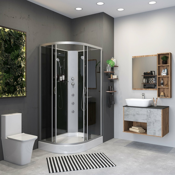 Душевая кабина Niagara Classic 120х80 R NG-3512-14RBKG с гидромассажем Душевая кабина Niagara Classic 120х80 R NG-3512-14RBKG с гидромассажем