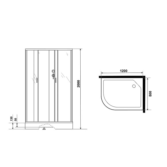 Душевая кабина Niagara Classic 120х80 R NG-3512-14RBKG с гидромассажем Душевая кабина Niagara Classic 120х80 R NG-3512-14RBKG с гидромассажем