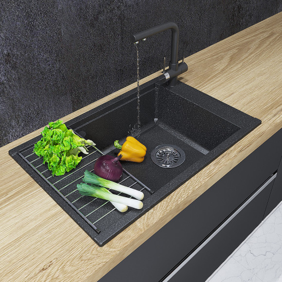 Кухонная мойка Aquaton Делия 78 1A715132DE210 Графит