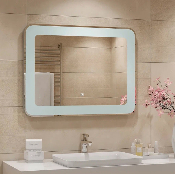 Зеркало Континент Velvette 900x700 ЗЛП1199 с подсветкой с сенсорным выключателем