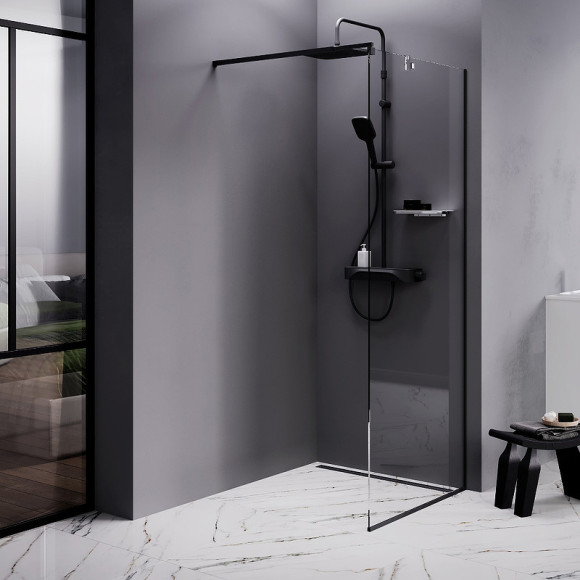 Душевая перегородка AM.PM Func 80 W84WI-80-F1-BTE профиль Черный стекло прозрачное Душевая перегородка AM.PM Func 80 W84WI-80-F1-BTE профиль Черный стекло прозрачное
