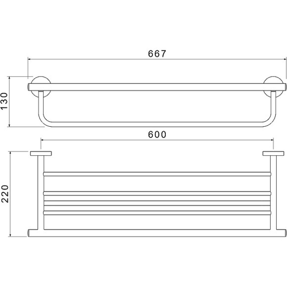 Полка для полотенец Aquatek Оберон AQ4215MB Черная матовая