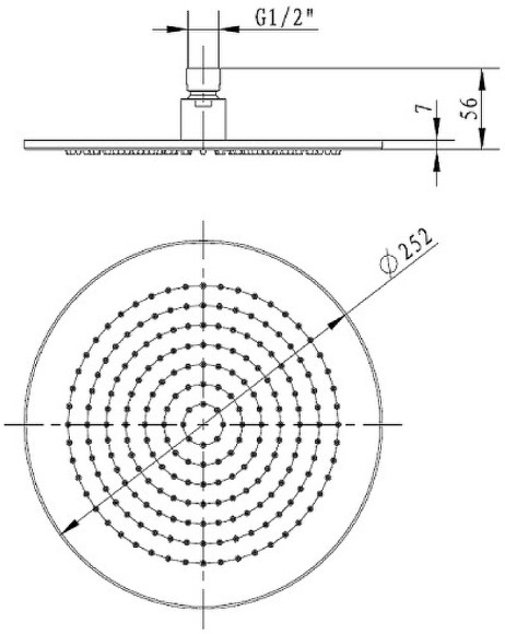 Верхний душ Villeroy&Boch TVC00000100061 Хром