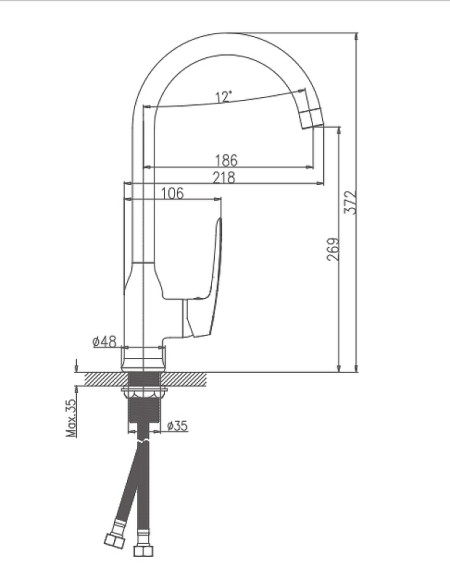 Смеситель для кухни Haiba HB70183 Хром