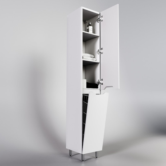 Шкаф пенал Style Line Марелла 30 Люкс Plus СС-00002421 с бельевой корзиной Белый матовый антискрейтч Шкаф пенал Style Line Марелла 30 Люкс Plus СС-00002421 с бельевой корзиной Белый матовый антискрейтч