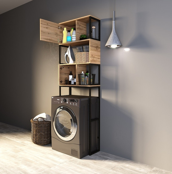 Стеллаж 1MarKa Grunge Loft 66 Ц0000005249 над стиральной машиной Дуб вотан