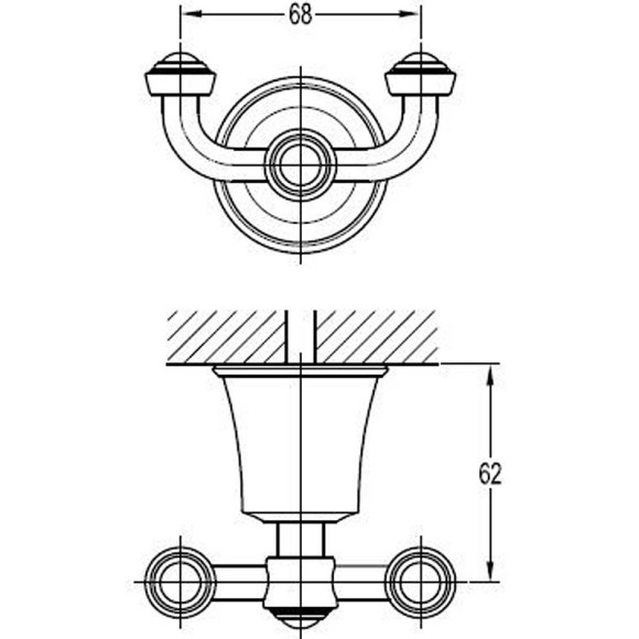 Двойной крючок Cezares Liberty CZR-F-8988 Хром