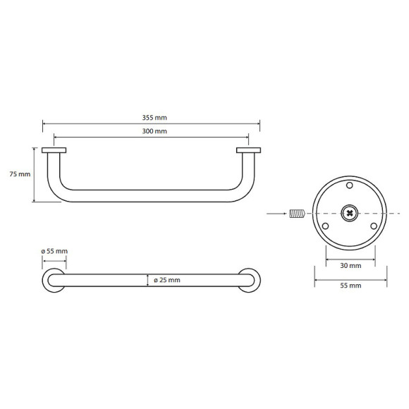 Поручень Bemeta Omega 102307012 Хром Поручень Bemeta Omega 102307012 Хром