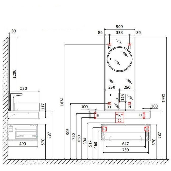 Тумба Jorno Modulare 80 Mdlr.01.80/P/W/JR подвесная Белая