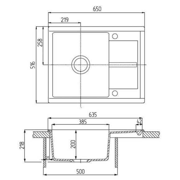 Кухонная мойка Aquaton Делия 65 1A718632DE270 Терракотовая