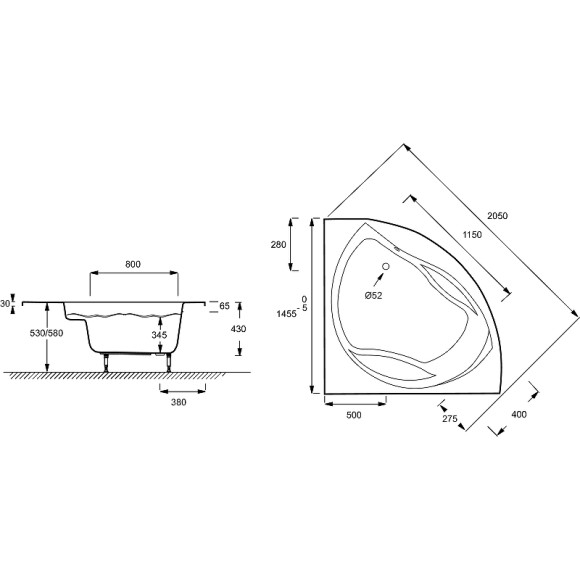 Акриловая ванна Jacob Delafon Presquile 145x145 E6045RU-00 без гидромассажа Акриловая ванна Jacob Delafon Presquile 145x145 E6045RU-00 без гидромассажа