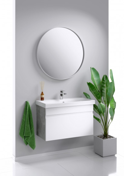 Тумба под раковину Aqwella Smart 80 SRT0108BS подвесная Бетон светлый Тумба под раковину Aqwella Smart 80 SRT0108BS подвесная Бетон светлый