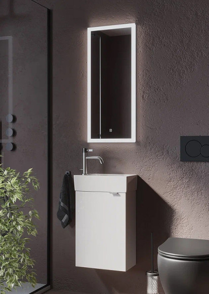 Тумба под раковину Sancos Mini 37 L MN35WL подвесная Белый глянец Тумба под раковину Sancos Mini 37 L MN35WL подвесная Белый глянец