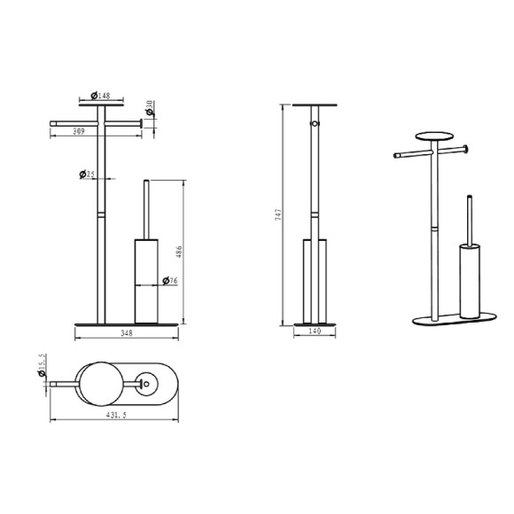 Напольная стойка Boheme Venturo 10953-W-CR Белая Хром