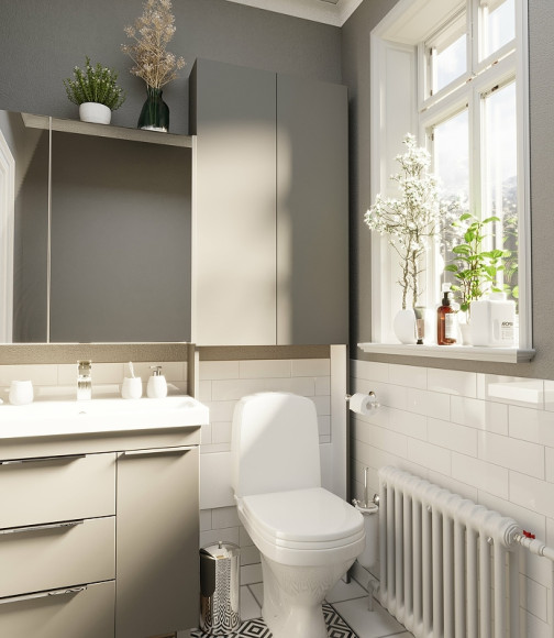 Шкаф пенал 1MarKa Gaula 60Н У92549 над унитазом Графит матовый