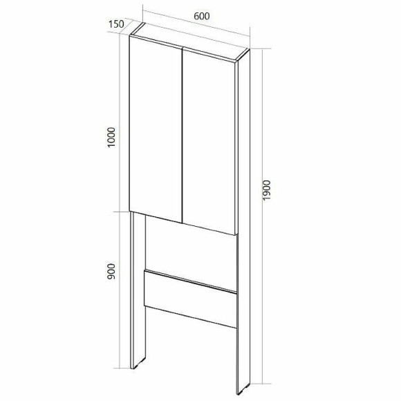 Шкаф пенал 1MarKa Gaula 60Н У92549 над унитазом Графит матовый